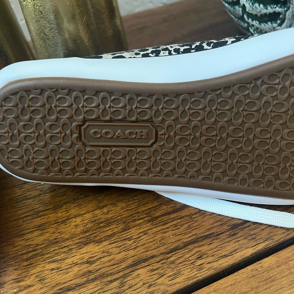 Coach Black and White Leopard Print Sneakers - Picture 15 of 16